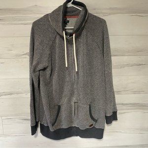 authentic Roots Salt & Pepper Grey Zip Up Sweater Large